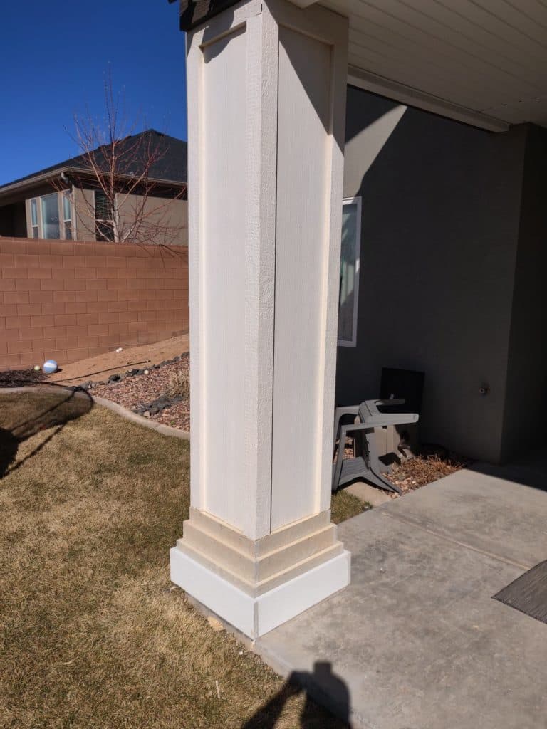Up-close view of fascia board installation on roof edge