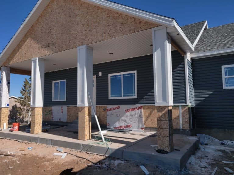 Back porch siding and soffit