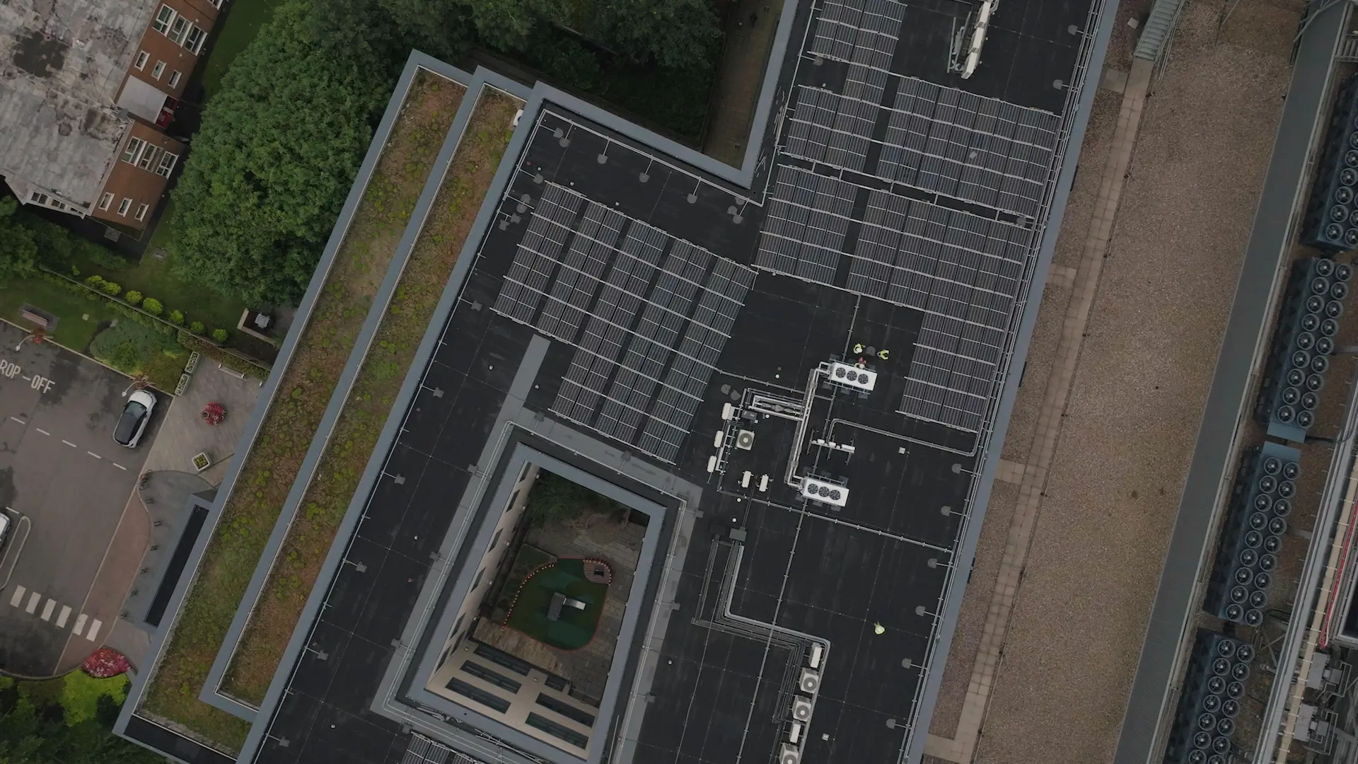 TPO flat roof membrane installed by Zenic Industries on a Southern Utah building